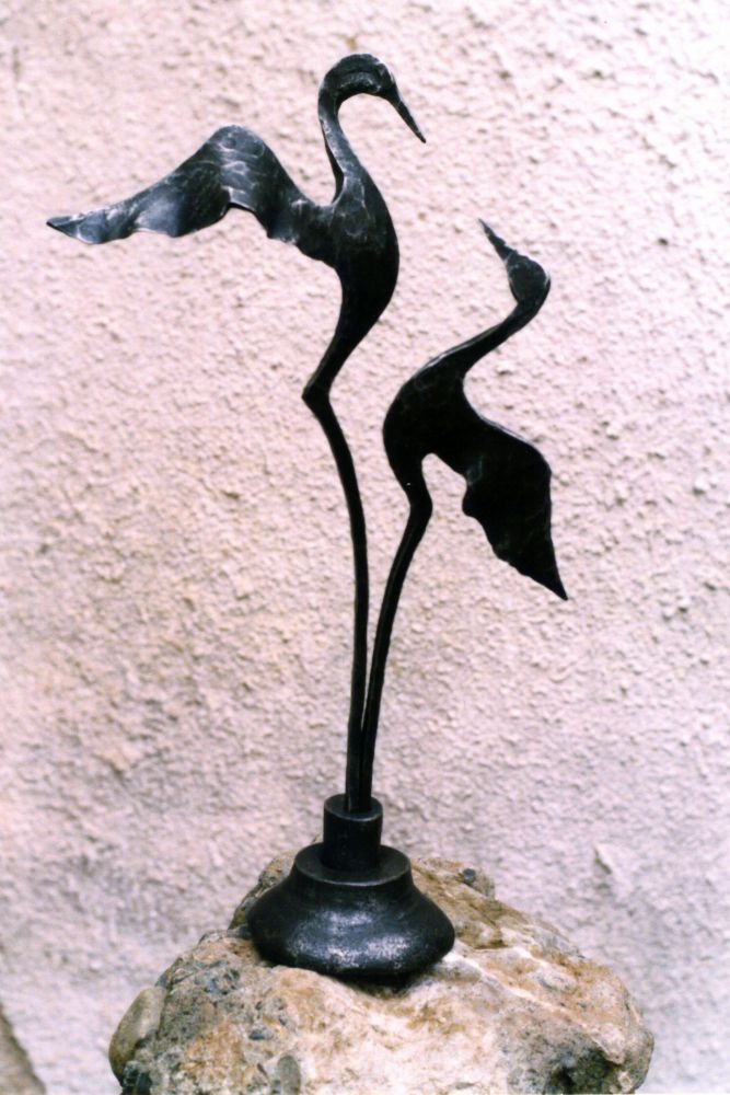 jeřábi - kovaná plastika